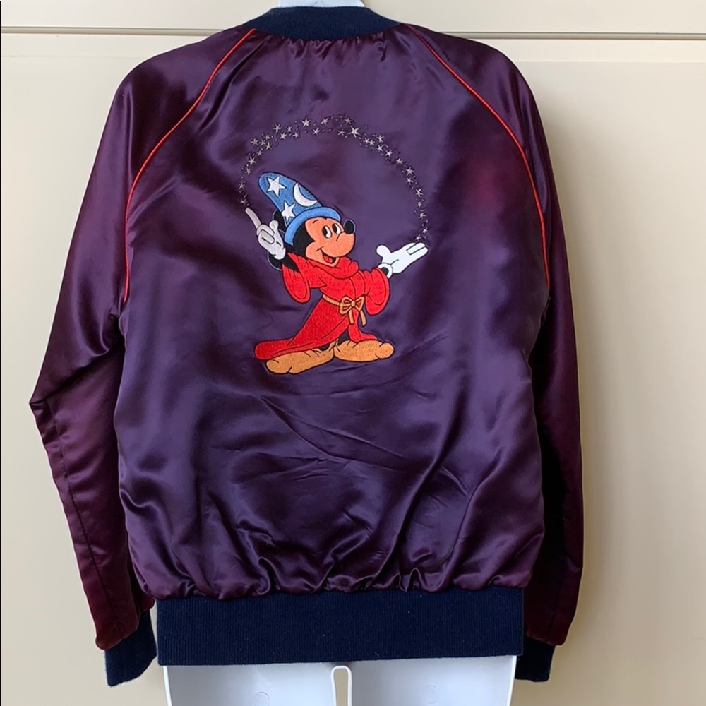 Vintage 80s Satin Mickey Mouse Bomber Jacket
